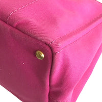 PRADA Tote Bag Handbag Canapa canvas B1877G pink Women Used Authentic