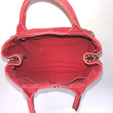 PRADA Tote Bag Handbag Canapa bijou canvas BN2439 Red Silver Women Used Authentic