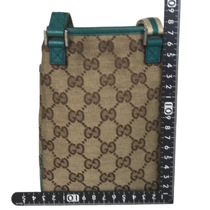 GUCCI Shoulder Bag 141863 001998 GG canvas Brown green Cross body