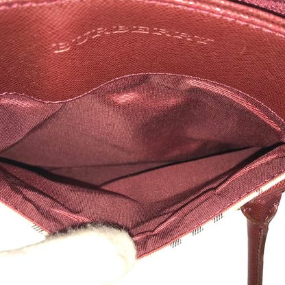 BURBERRY Handbag canvas Beige wine red Tote Bag Nova Check