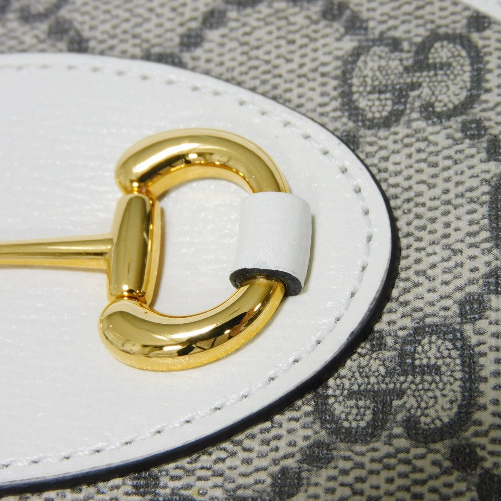 GUCCI Coin case 622040 GG Supreme Canvas x Calfskin Leather (embossed) Beige x white GG Supreme Horsebit 1955 Coin Purse