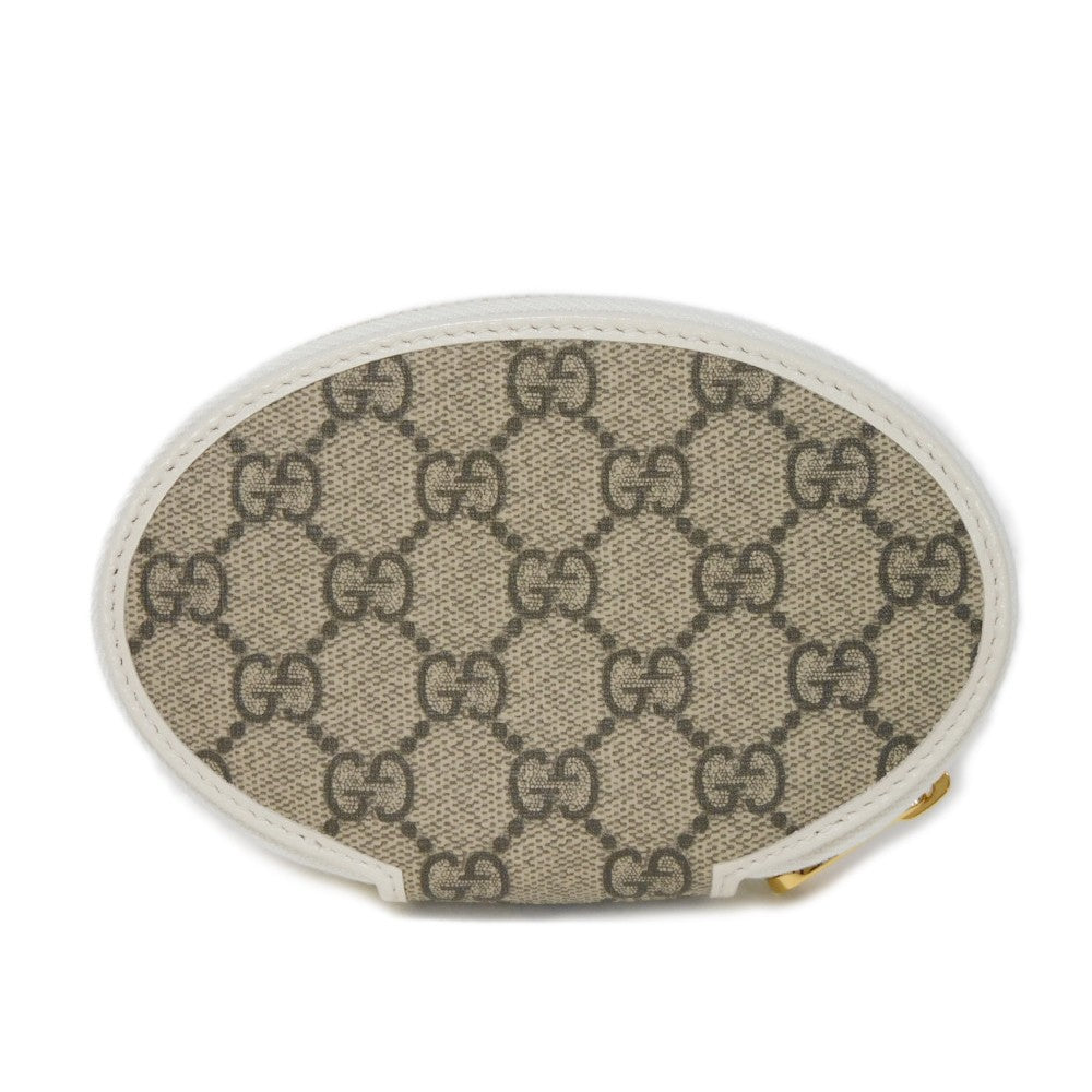 GUCCI Coin case 622040 GG Supreme Canvas x Calfskin Leather (embossed) Beige x white GG Supreme Horsebit 1955 Coin Purse