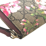 GUCCI Coin case Compact wallet GG blooms floral print leather 421310 2149 Beige pink Women Used Authentic