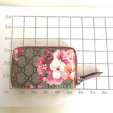 GUCCI Coin case Compact wallet GG blooms floral print leather 421310 2149 Beige pink Women Used Authentic