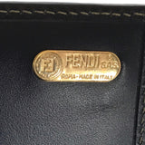 FENDI Long Wallet Purse Pecan leather 2266 30851 068 Black beige Women(Unisex) Used Authentic