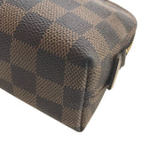 LOUIS VUITTON Pouch Pochette Cosmetic Damier canvas N47516 Brown Women Used Authentic