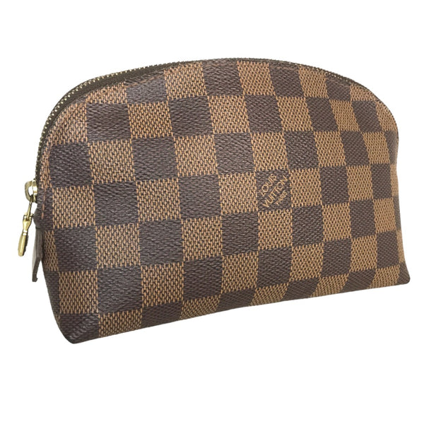 LOUIS VUITTON Pouch Pochette Cosmetic Damier canvas N47516 Brown Women Used Authentic