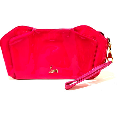 Christian Louboutin Clutch bag Patent leather Red enamel Party bag Women Used Authentic