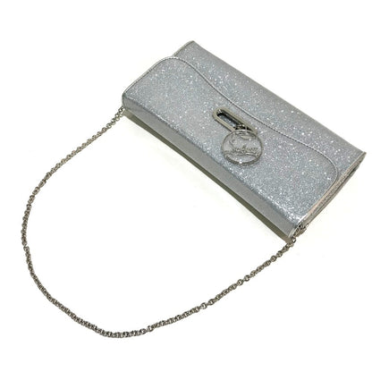 Christian Louboutin Clutch bag 1145132 PVC Silver Glitter Riviera Women Used Authentic