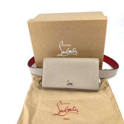 Christian Louboutin Waist bag 3195109 leather beige belt chain bag logo Women Used Authentic