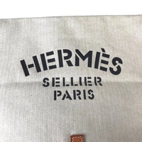 HERMES Handbag Aline buggy baggage Cotton canvas White brown Women Used Authentic
