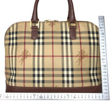 BURBERRY Tote Bag Handbag Nova Check Shadow Horse PVC coated canvas T-03-1 Beige brown Women Used Authentic