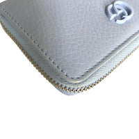 GUCCI Coin case Compact wallet Double G Zip Around leather 644412 2104 Light blue Women(Unisex) Used Authentic