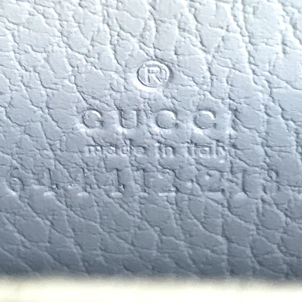 GUCCI Coin case 644412 2104 leather Light blue Compact wallet Double G Zip Around