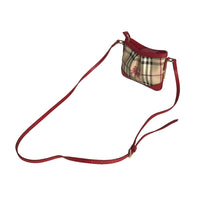 BURBERRY Shoulder Bag Sling bag Nova check horse logo PVC ITPHLSON73CAMI Beige red Women Used Authentic