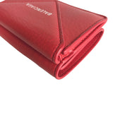 BALENCIAGA Tri-fold wallet Compact wallet paper leather 3914446 6524 W 56814 Red Women Used Authentic