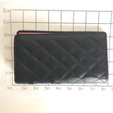 CHANEL Long Wallet Purse Cambon line lambskin A26717 black Women Used Authentic