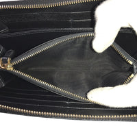 PRADA Long Wallet Purse Round zip Safiano leather 1ML506 black Women(Unisex) Used Authentic