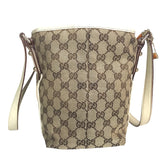 GUCCI Tote Bag Handbag GG canvas 137396 467891 Beige white Women Used Authentic