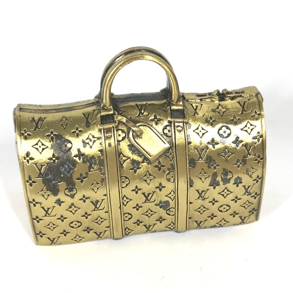 LOUIS VUITTON object Paperweight paperweight Novelty Not for Sale Monogram Boston Duffel bag Keepall motif metallic gold mens Used Authentic