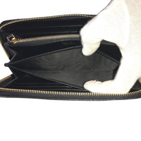 PRADA Long Wallet Purse Round zip Safiano leather black mens(Unisex) Used Authentic