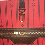 Louis Vuitton Tote Bag Bag Bag NUNFULL MM Damier Canvas N51105 Mujeres marrones Usadas Auténticas