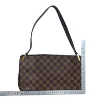 Louis Vuitton 어깨 가방 핸드백 Aubagne Damier Canvas N51129 브라운 여성 사용 진품