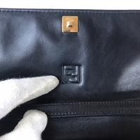 FENDI Handbag pasta leather black Women Used Authentic