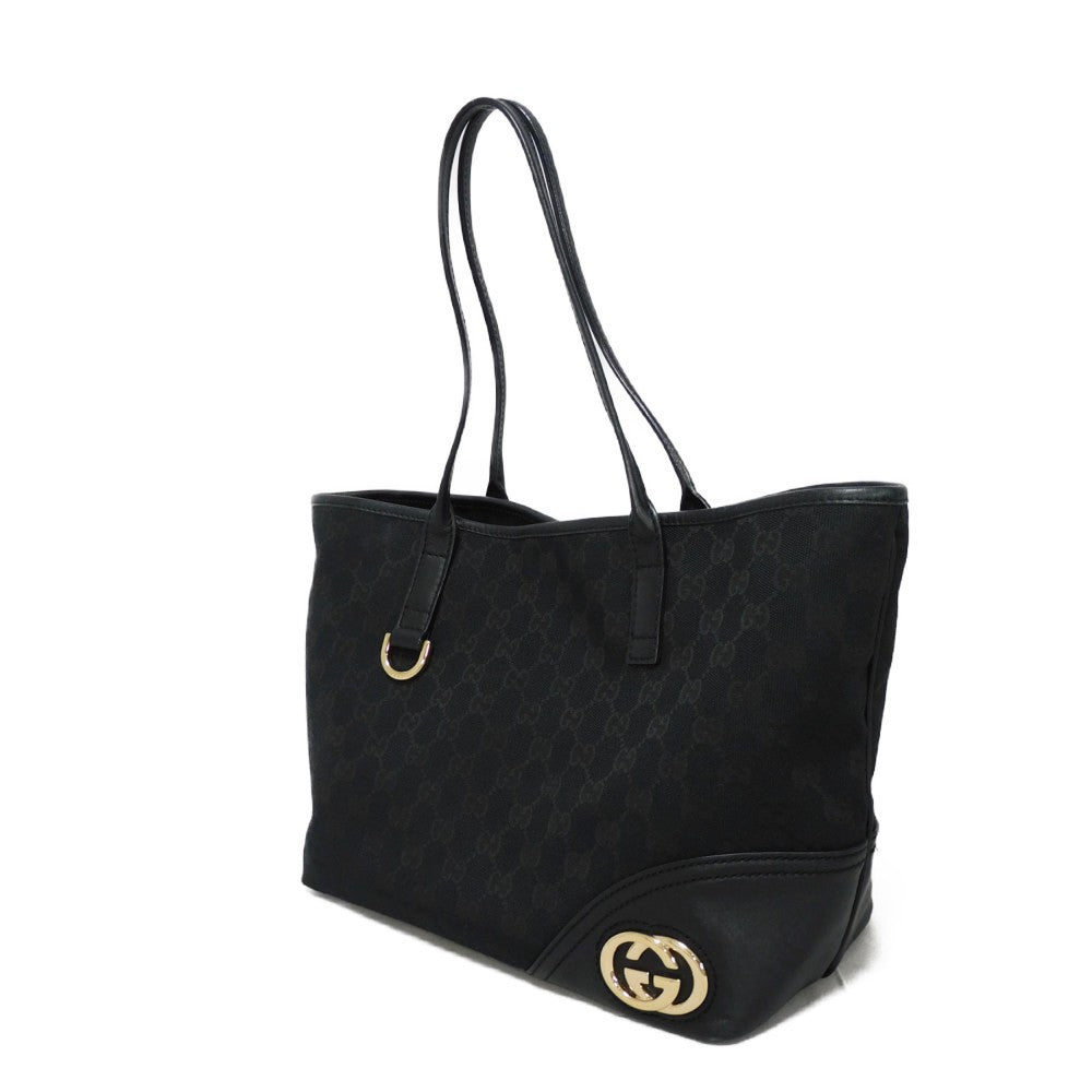 GUCCI Tote Bag 169946 GG canvas black GG canvas New Britt Abby Tote