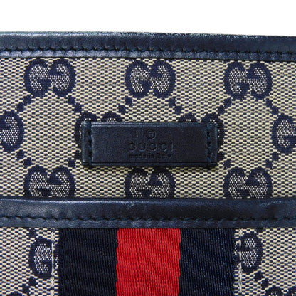 GUCCI Shoulder Bag 388926 KY9PZ 4080 GG canvas x calf leather Navy Web stripe Flat messenger bag