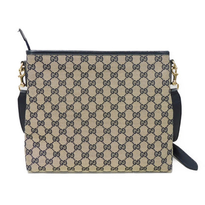 GUCCI Shoulder Bag 388926 KY9PZ 4080 GG canvas x calf leather Navy Web stripe Flat messenger bag