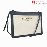 Balenciaga 숄더백 크로스 바디 캔버스 백인 해군 여성을 사용한 진품