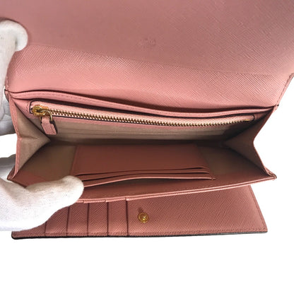 MCM Long Wallet Purse MYL6SVC69IG001 leather pink beige Vicetos Women Secondhand Authentic