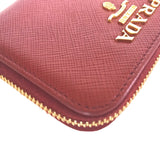 PRADA Coin case Compact wallet Safiano leather 1MM268 Red Women Used Authentic