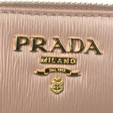 PRADA Coin case Round zip Safiano leather 1MM268 pink Women Used Authentic