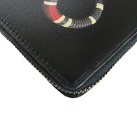 GUCCI Long Wallet Purse Round zip King snake print leather 451273 2778 black mens(Unisex) Used Authentic