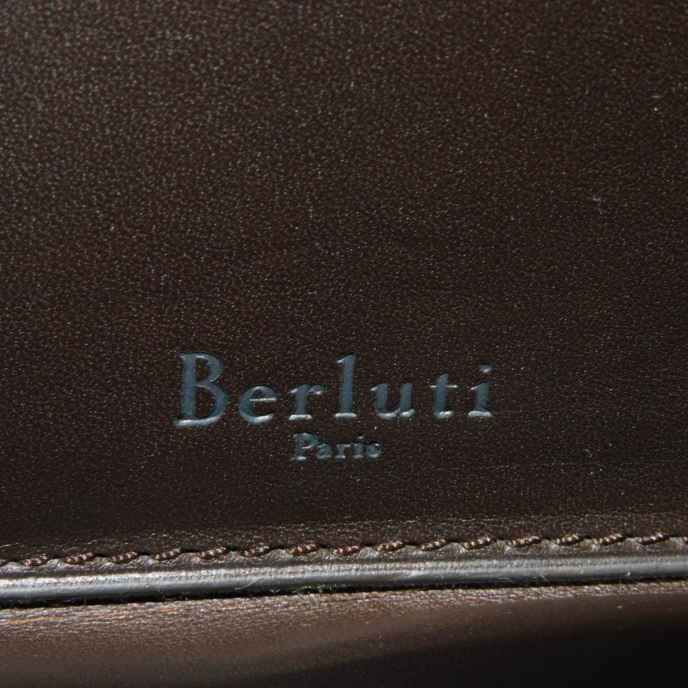 Berluti Long Wallet Purse Venice Calfskin Leather Light Saint Emilion Calligraphy Itauba Scritto Leather Long Zip Wallet