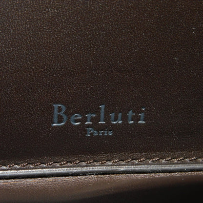 Berluti Long Wallet Purse Venice Calfskin Leather Light Saint Emilion Calligraphy Itauba Scritto Leather Long Zip Wallet