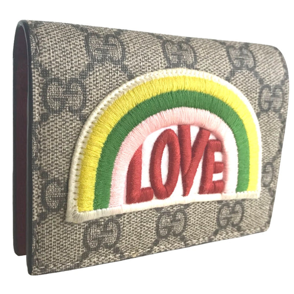 GUCCI Bifold Wallet Compact wallet GG Supreme Canvas 476412 498075 Beige multicolor Women Used Authentic