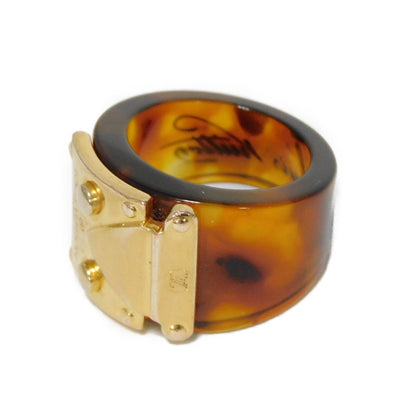 LOUIS VUITTON Ring M65203 Resin Havana S-shaped lock Berg Rockmee