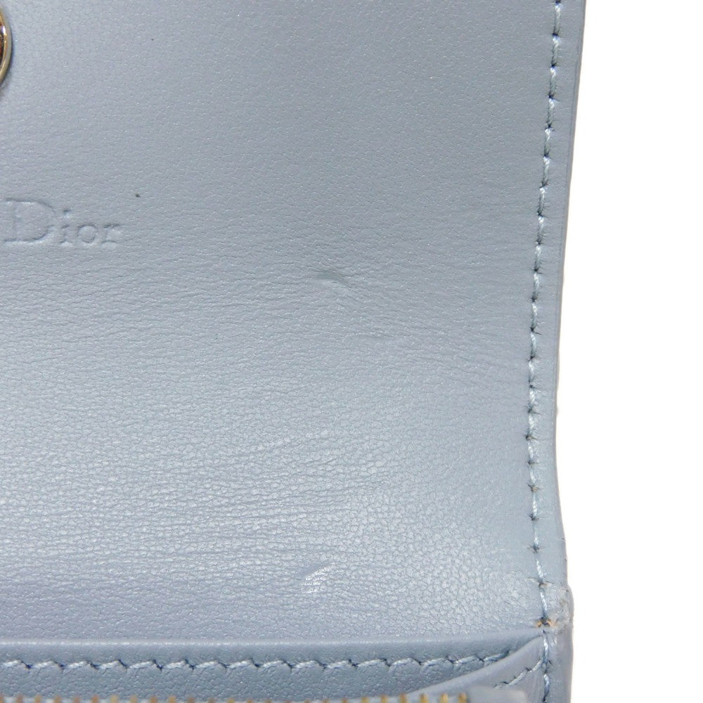 Dior Bifold Wallet S0966ONMJ_M81B lambskin Cloud blue Canage Glycine Wallet