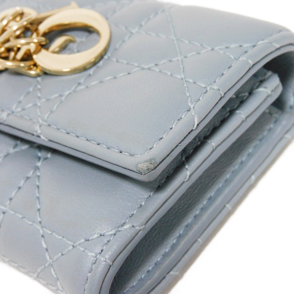 Dior Bifold Wallet S0966ONMJ_M81B lambskin Cloud blue Canage Glycine Wallet