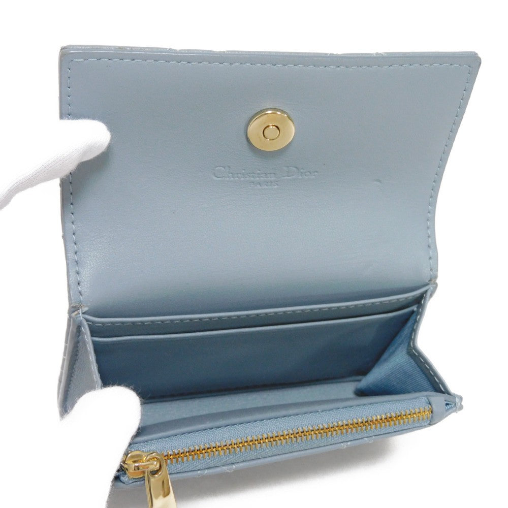 Dior Bifold Wallet S0966ONMJ_M81B lambskin Cloud blue Canage Glycine Wallet