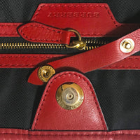 BURBERRY Tote Bag Handbag Nova Check canvas 3939898 Red Women Used Authentic