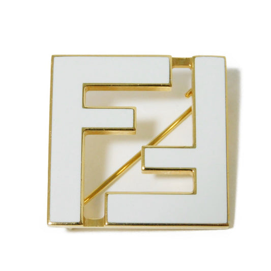 FENDI Brooch 8AG976 TL9 F0A47S enamel Bianco FF logo F is forever