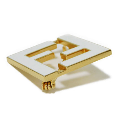 FENDI Brooch 8AG976 TL9 F0A47S enamel Bianco FF logo F is forever