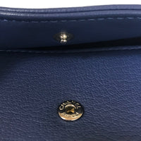 CHANEL Long Wallet Purse lucky clover flower leather A81656 blue Women Used 1125-2401OK 100% authentic