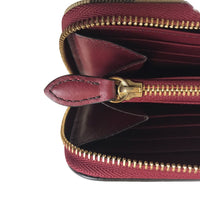 Burberry Long Wallet Purse Round Zip House Check Cotton 3975339 Brown Red Femmes utilisés authentiques