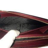 Burberry Long Wallet Purse Round Zip House Check Cotton 3975339 Brown Red Femmes utilisés authentiques