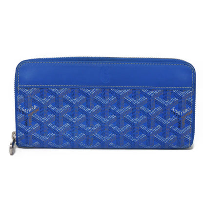 GOYARD Long Wallet Purse APMZIP GM 10 Goyardine canvas and calfskin blue Herringbone Matignon GM Wallet